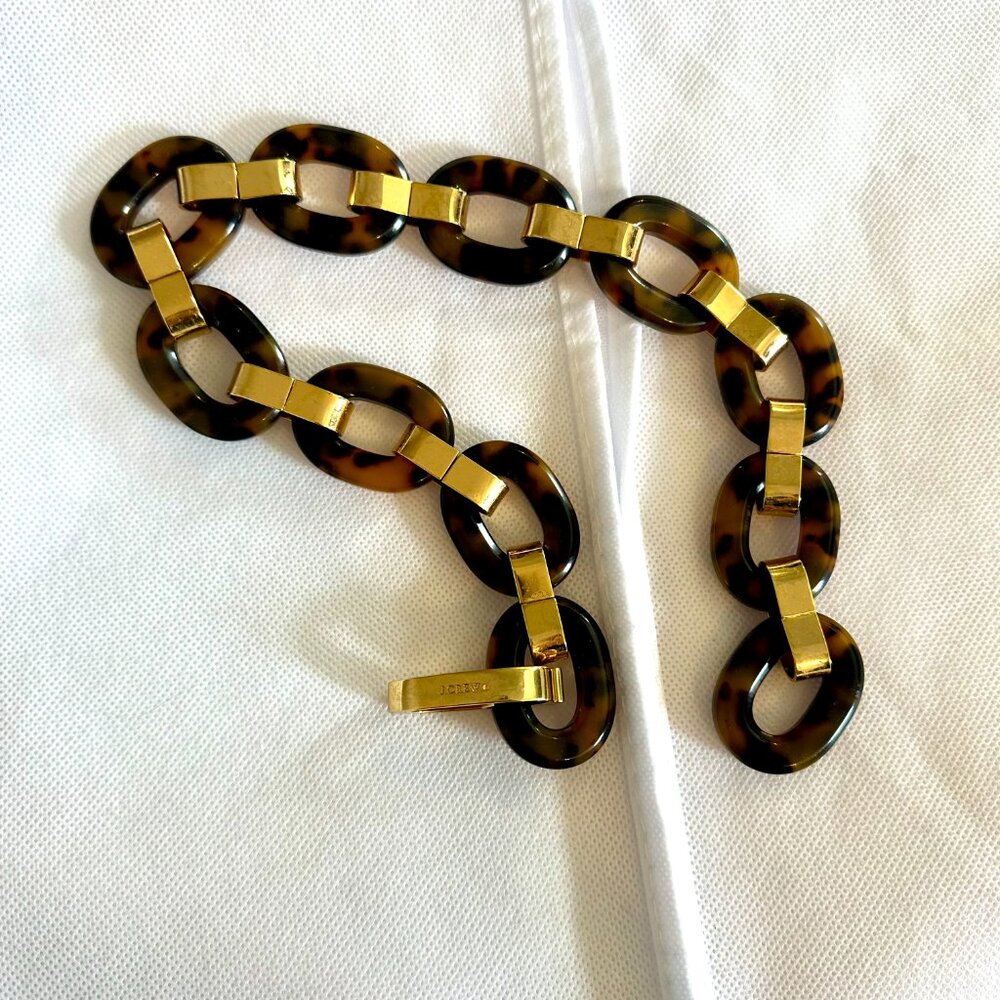 J. Crew Lucite Tortoise Chain Link Necklace - Picture 5 of 6